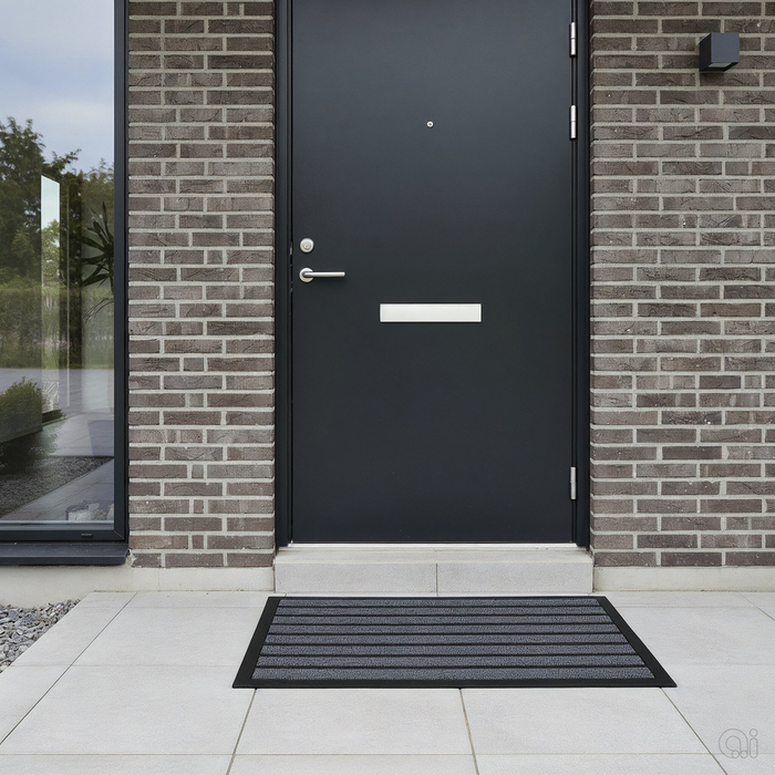 Dørmåtte grå/sort 45 x 75 cm